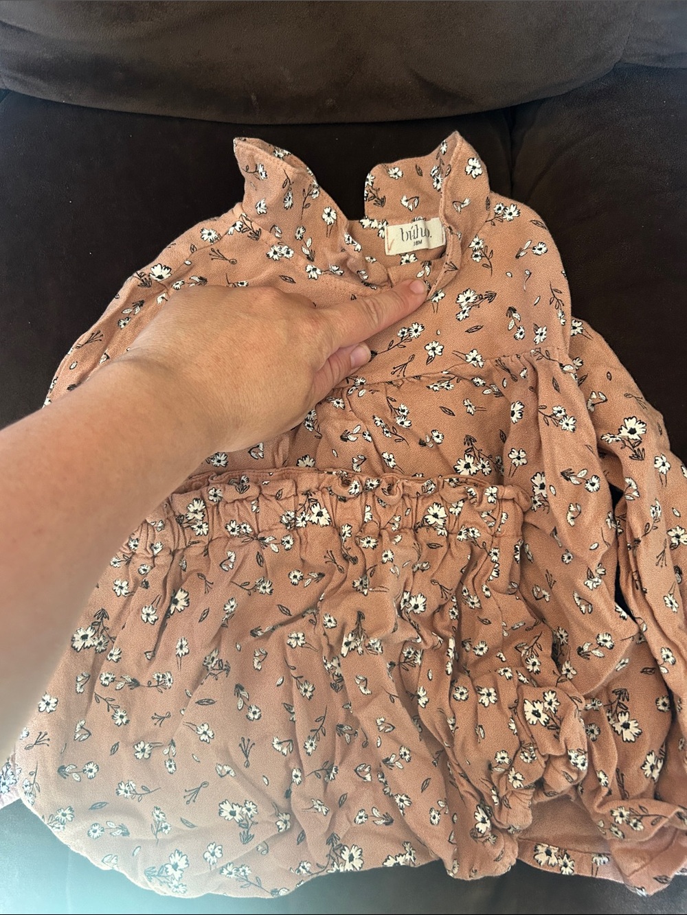 Buho 18m Rust Floral Baby set with White Daisy Print